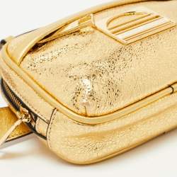 Pre Owned Marc Jacobs Gold Crinkled Leather Sport Belt Bag