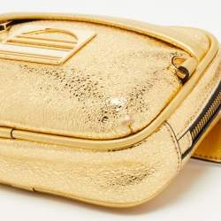 Pre Owned Marc Jacobs Gold Crinkled Leather Sport Belt Bag
