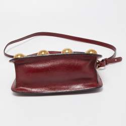 Marc Jacobs Dark Red Leather Studded Crossbody Bag