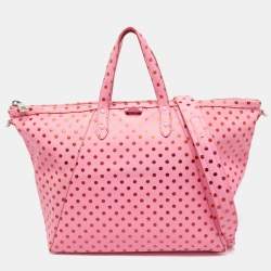Marc Jacobs Pink Leather Polka Dot Zip Tote