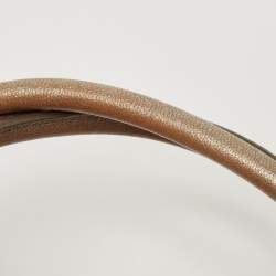 Pre Owned Marc Jacobs Metallic Bronze Quilted Leather Stam Satchel