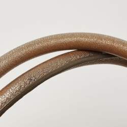 Pre Owned Marc Jacobs Metallic Bronze Quilted Leather Stam Satchel