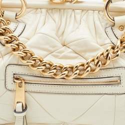 Pre Owned Marc Jacobs Cream Quilted Leather Stam Satchel