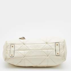 Pre Owned Marc Jacobs Cream Quilted Leather Stam Satchel