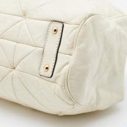 Pre Owned Marc Jacobs Cream Quilted Leather Stam Satchel