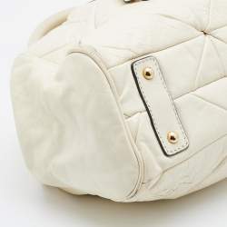 Pre Owned Marc Jacobs Cream Quilted Leather Stam Satchel