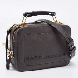 Marc Jacobs Grey Leather The Box 20 Top Handle Bag