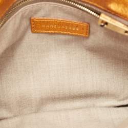 Pre Owned Marc Jacobs Metallic Orange Quilted Leather Eugenie Clutch