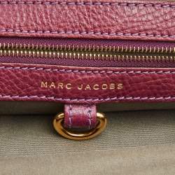 Pre Owned Marc Jacobs Purple Quilted Snakeskin Embossed Leather Stam Shoulder Bag