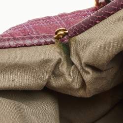 Pre Owned Marc Jacobs Purple Quilted Snakeskin Embossed Leather Stam Shoulder Bag