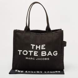 Pre Owned Marc Jacobs Black/White Canvas The Tote Logo Bag