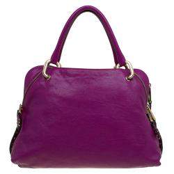 Pre Owned Marc Jacobs Purple Leather Paradise Little Janice Satchel