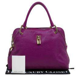 Pre Owned Marc Jacobs Purple Leather Paradise Little Janice Satchel