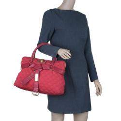 Pre Owned Marc Jacobs Red Quilted Jersey Bruna Bow Satchel