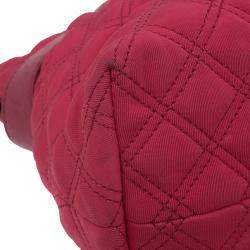 Pre Owned Marc Jacobs Red Quilted Jersey Bruna Bow Satchel