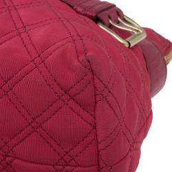Pre Owned Marc Jacobs Red Quilted Jersey Bruna Bow Satchel