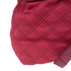 Pre Owned Marc Jacobs Red Quilted Jersey Bruna Bow Satchel