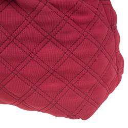Pre Owned Marc Jacobs Red Quilted Jersey Bruna Bow Satchel