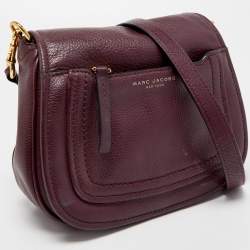 Pre Owned Marc Jacobs Plum Leather Mini Empire City Crossbody Bag