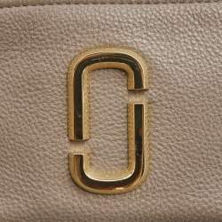 Pre Owned Marc Jacobs Beige/Black Soft Leather Snapshot Crossbody Bag