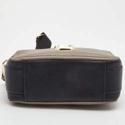 Pre Owned Marc Jacobs Beige/Black Soft Leather Snapshot Crossbody Bag