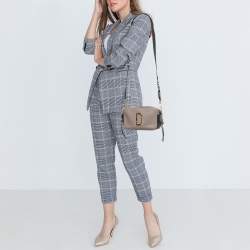 Pre Owned Marc Jacobs Beige/Black Soft Leather Snapshot Crossbody Bag