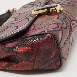 Marc Jacobs Multicolor Python Embossed and Leather The J Marc Patchwork Shoulder Bag