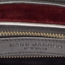 Pre Owned Marc Jacobs Black/Burgundy Velvet and Feather Snapshot Camera Crossbody Bag 