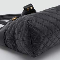 Pre Owned Marc Jacobs Black Leather Kari Satchel