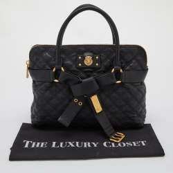 Pre Owned Marc Jacobs Black Leather Kari Satchel