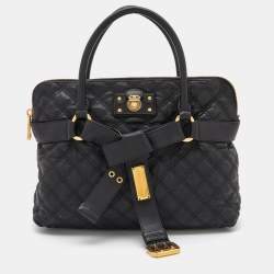 Pre Owned Marc Jacobs Black Leather Kari Satchel