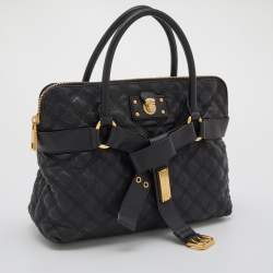 Pre Owned Marc Jacobs Black Leather Kari Satchel