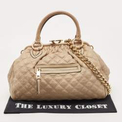Pre Owned Marc Jacobs Beige Quilted Leather Stam Shoulder Bag