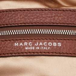 Marc Jacobs Brown/Metallic Woven Leather and Snakeskin Embossed Leather Fringe Hobo