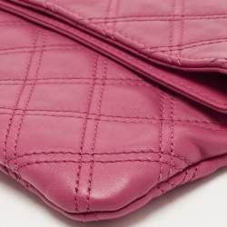 Pre Owned Marc Jacobs Dark Pink Quilted Leather Eugenie Clutch