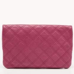 Pre Owned Marc Jacobs Dark Pink Quilted Leather Eugenie Clutch