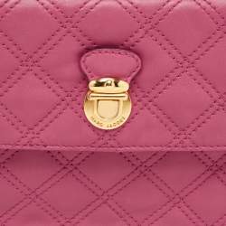 Pre Owned Marc Jacobs Dark Pink Quilted Leather Eugenie Clutch