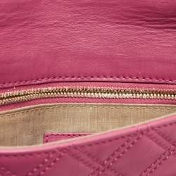 Pre Owned Marc Jacobs Dark Pink Quilted Leather Eugenie Clutch