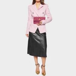 Pre Owned Marc Jacobs Dark Pink Quilted Leather Eugenie Clutch