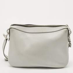 Marc Jacobs Light Grey Leather Lock That Messenger Bag