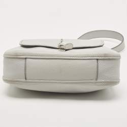 Marc Jacobs Light Grey Leather Lock That Messenger Bag