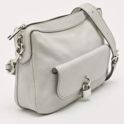 Marc Jacobs Light Grey Leather Lock That Messenger Bag