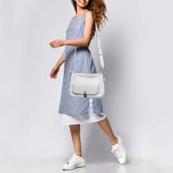 Marc Jacobs Light Grey Leather Lock That Messenger Bag