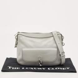 Marc Jacobs Light Grey Leather Lock That Messenger Bag