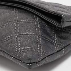 Marc Jacobs Dark Grey Quilted Leather Folded Clutch