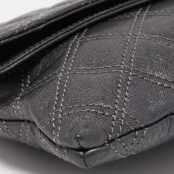 Marc Jacobs Dark Grey Quilted Leather Folded Clutch