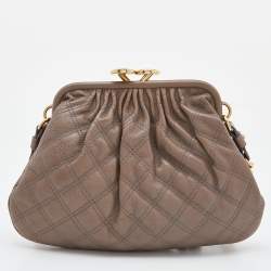 Pre Owned Marc Jacobs Beige Quilted Leather Little Stam Shoulder Bag