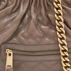 Pre Owned Marc Jacobs Beige Quilted Leather Little Stam Shoulder Bag
