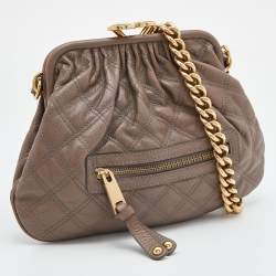 Pre Owned Marc Jacobs Beige Quilted Leather Little Stam Shoulder Bag
