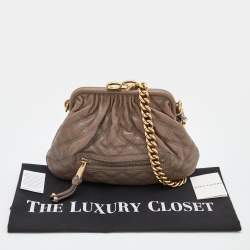 Pre Owned Marc Jacobs Beige Quilted Leather Little Stam Shoulder Bag